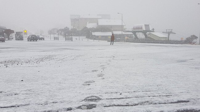 Alpine resorts are rejoicing after the early snowfall. Picture: Twitter/Hotham Alpine Resort