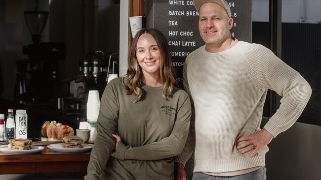 Moonshine Coffee Roasters manager Camilla Henriksen and owner Richard Kelly. Picture: Supplied