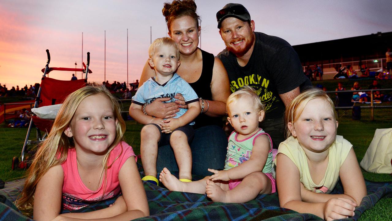 2015 Ipswich Celebrates New Year's Eve at North Ipswich Reserve. Scott and Tanay Trudgett of Goodna with their children. Photo: David Nielsen