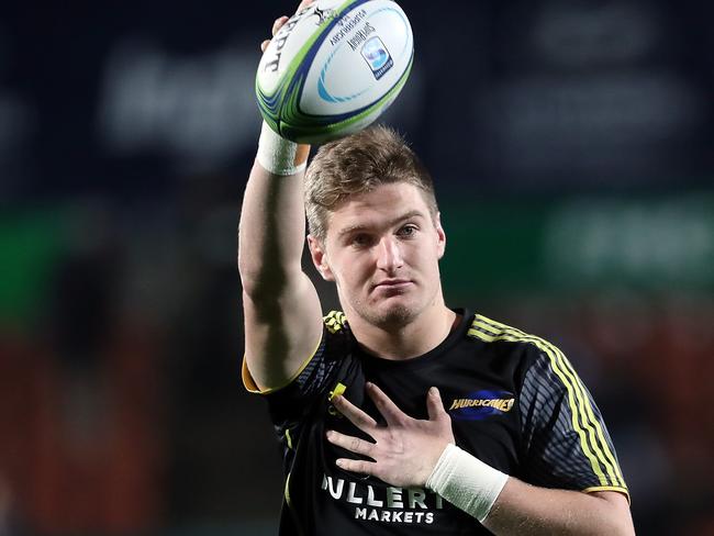 HAMILTON, NEW ZEALAND - JULY 13:  Hurricanes' Jordie Barrett warms up prior to the round 19 Super Rugby match between the Chiefs and the Hurricanes at Waikato Stadium on July 13, 2018 in Hamilton, New Zealand.  (Photo by Michael Bradley/Getty Images)