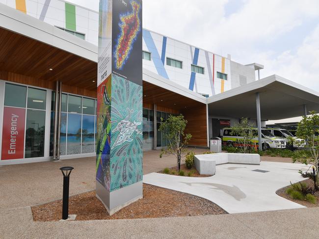 Ambulances at Hervey Bay Hospital emergency department.