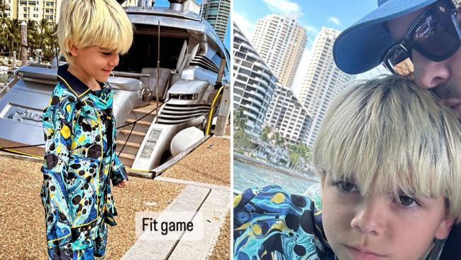 Dash posted some updated photos of Reign showing off his blonde hairdo. Images: Instagram 