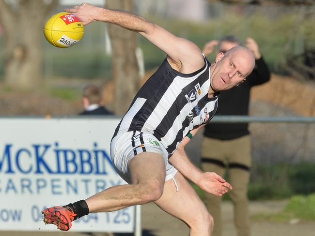 RDFL footy: Woodend-Hesket v Wallan. Matthew Perri for Wallan.Picture:Rob Leeson.