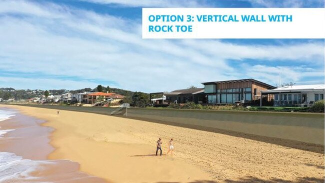 Option 3 is a vertical wall with rocks at the bottom. Picture: supplied