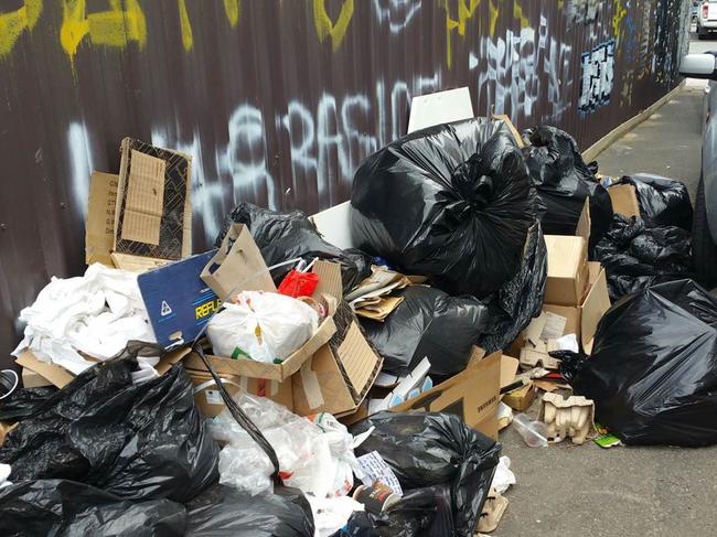 Illegally dumped rubbish in central Melbourne. Picture: City of Melbourne 