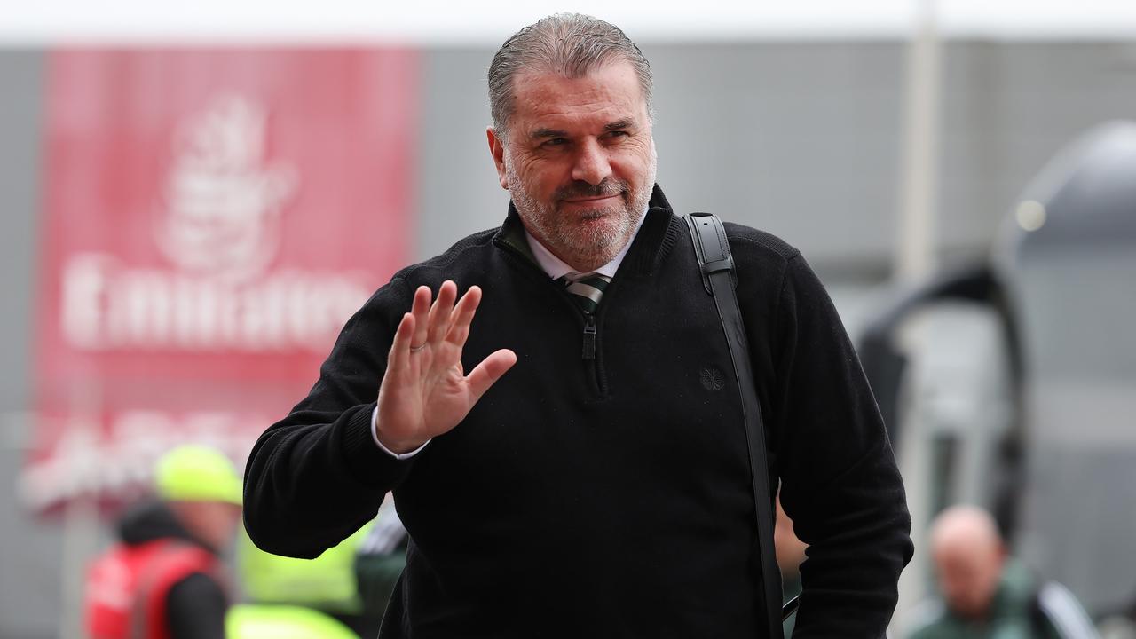 GLASGOW, SCOTLAND - FEBRUARY 18: Celtic manager Ange Postecoglou arrives prior to the Cinch Scottish Premiership match between Celtic FC and Aberdeen FC at on February 18, 2023 in Glasgow, Scotland. (Photo by Ian MacNicol/Getty Images)