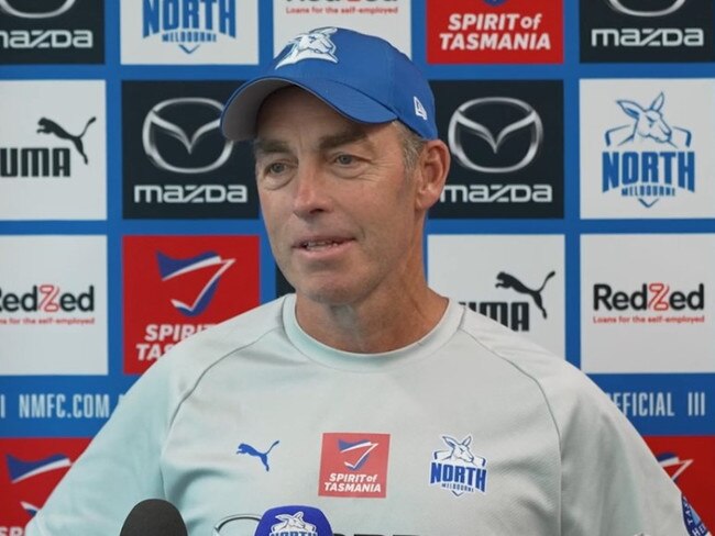 Alastair Clarkson wasn't happy with the question. Photo: North Melbourne website