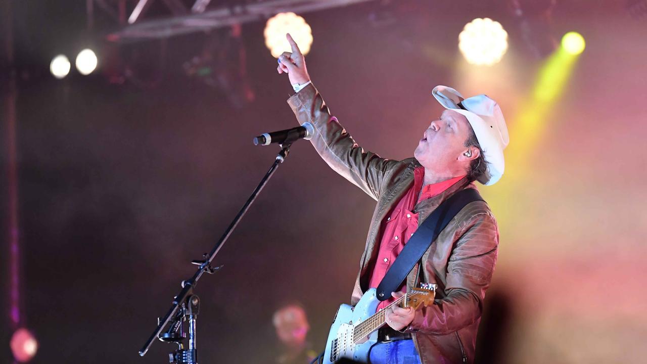 Troy Cassar-Daley performs at the Hill Stage, Friday night, Gympie Music Muster. Picture: Patrick Woods.