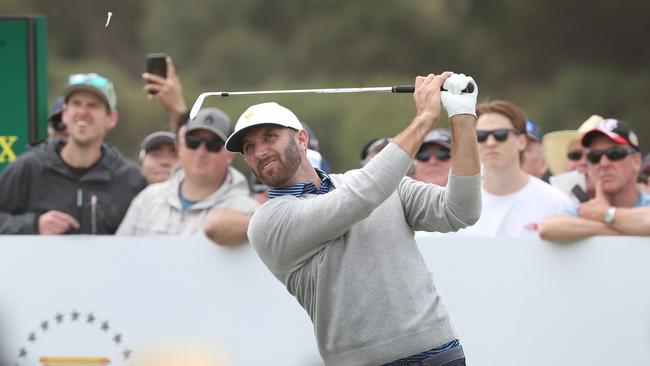 Dustin Johnson is hindering Tiger Wood’s team. Picture: Michael Klein