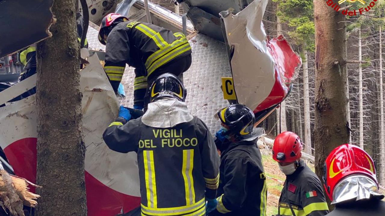 A five-year-old boy was the lone survivor of the accident. Picture: AFP Photo/Vigili Del Fuoco