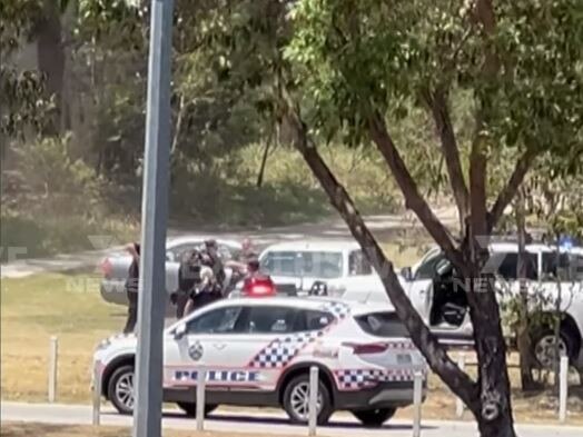 A police chase has ended with guns drawn in Durack on Wednesday morning. Photo: 7 news