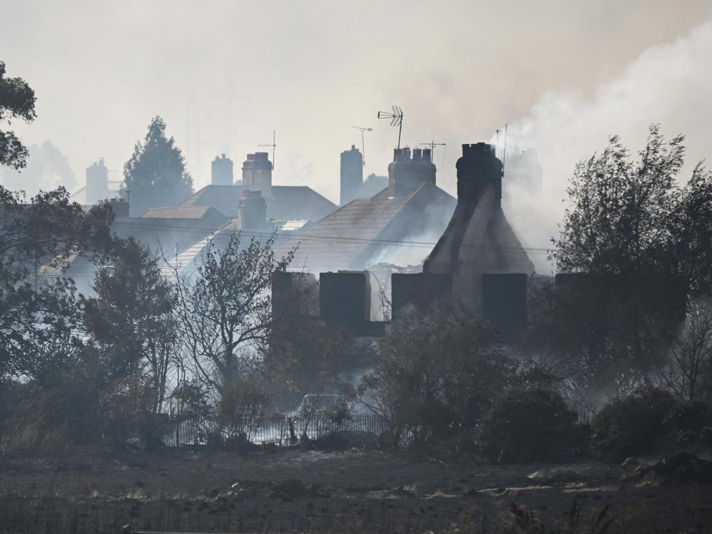 Smoke from fires being fought in Wennington, England. Picture: Getty Images