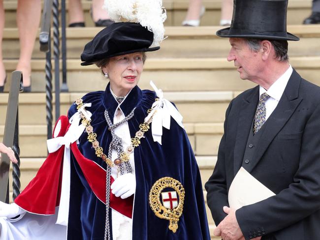 Princess Anne, and Vice Admiral Timothy Laurence at St George's Chapel, in Windsor. Picture: Chris Jackson / POOL / AFP