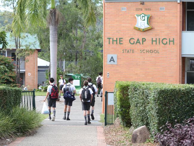 Students at The Gap State High yesterday. Picture: Peter Wallis