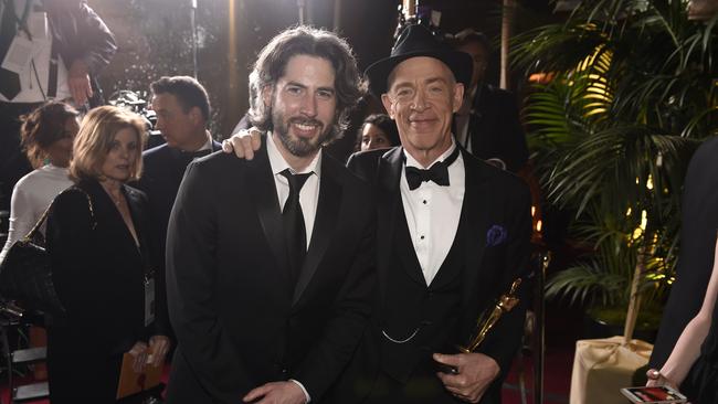 Jason Reitman, left, and Best Supporting Actor winner J.K. Simmons attend the Governors Ball.