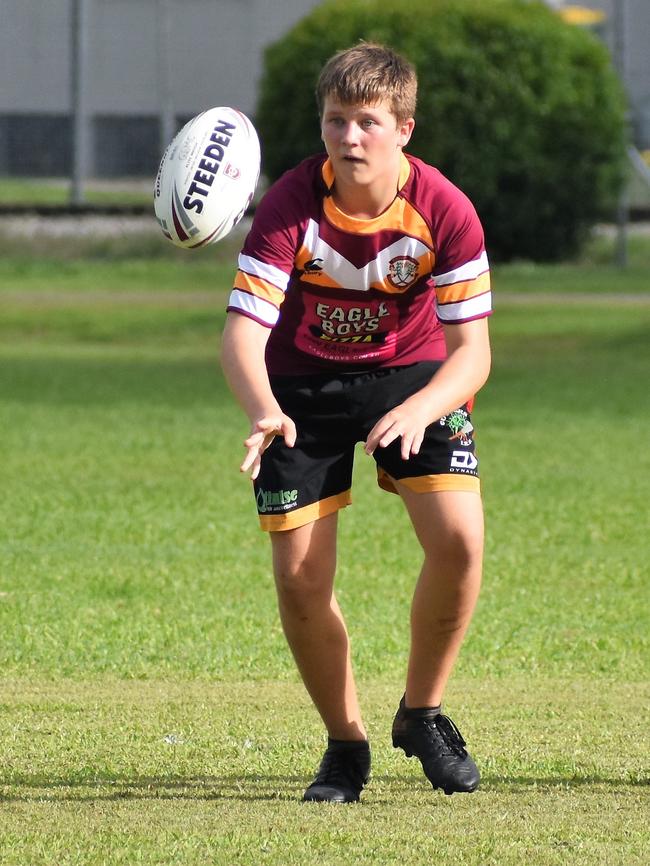 Nicholas Stokes, ISHS. Photographs from the Will Murdoch Perpetual Shield. The annual U14 rugby league competition, in its second year, involved Gilroy Santa Maria College, Ingham State High School and St Teresa's Catholic College Abergowrie. Picture: Cameron Bates