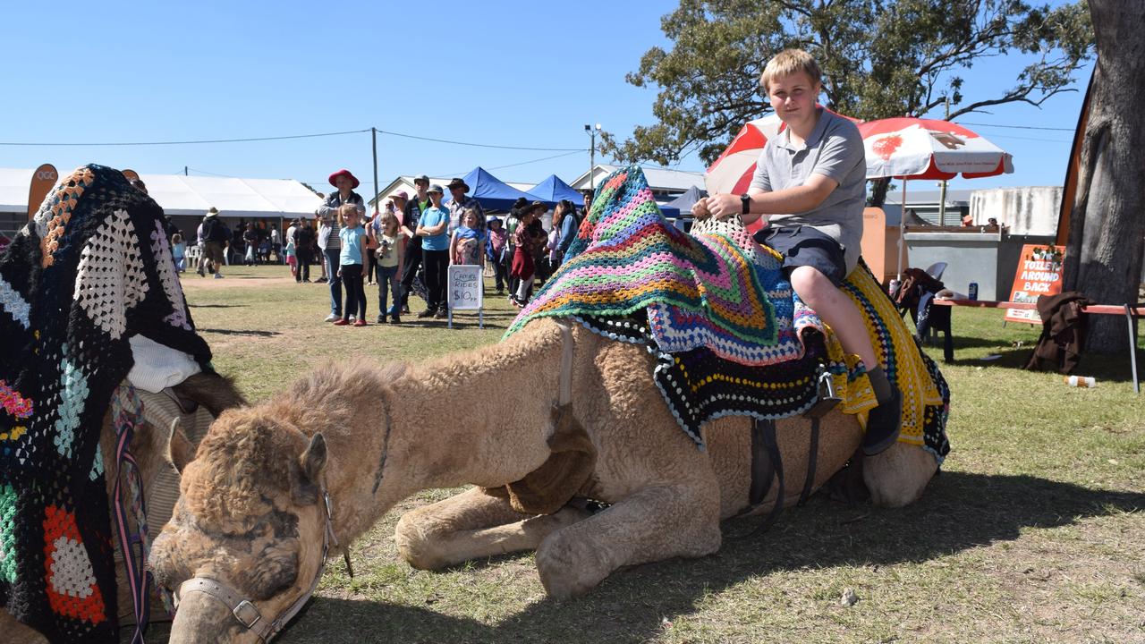 Justin Townsend tries out the camel ride at the Tara Festival of Culture and Camel Races. Photo Elouise Quinlivan / Dalby Herald.