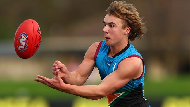 The Roos however were not given priority access to Ryley Sanders. (Photo by Graham Denholm/AFL Photos via Getty Images)