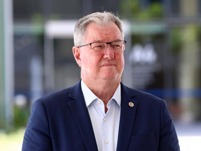 PETRIE, AUSTRALIA Saturday 12th October 2024 City of Moreton Bay Mayor Peter Flannery at the news conference in Petrie today to announce plans to increase the size of UniSC at Petrie Picture David Clark