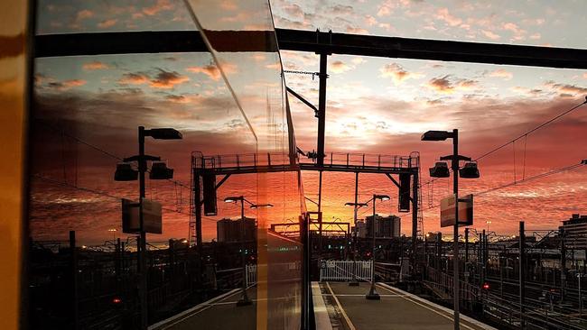 Amazing sunrise from Macdonaldtown Station. Pic: Nicholas Eagar