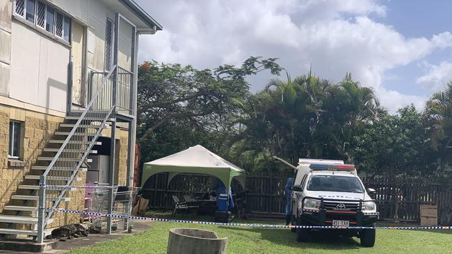 The crime scene at John St Maryborough, where an alleged altercation took place that allegedly led to the death of a man in Gympie. Photo: Carlie Walker