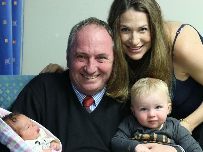 Barnaby Joyce with Vikki Campion and their sons Tom and Sebastian.