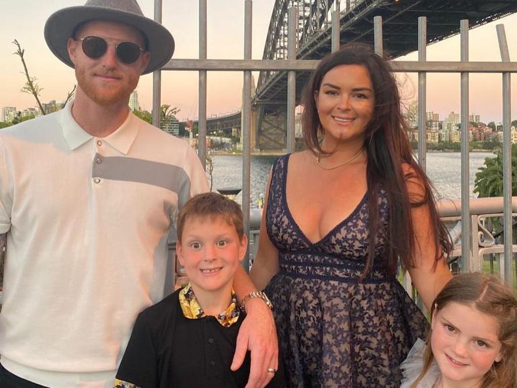Ben Stokes and his family enjoyed New Years Eve in Sydney, away from the Ashes camp. Picture: Instagram