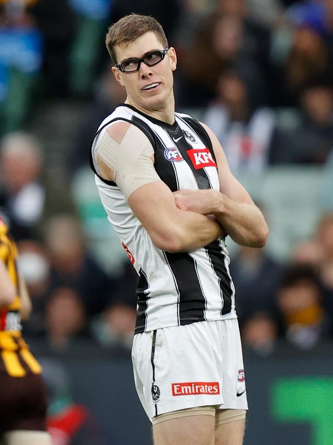 The Collingwood forward has become a target for ridicule. (Photo by Michael Willson/AFL Photos via Getty Images)