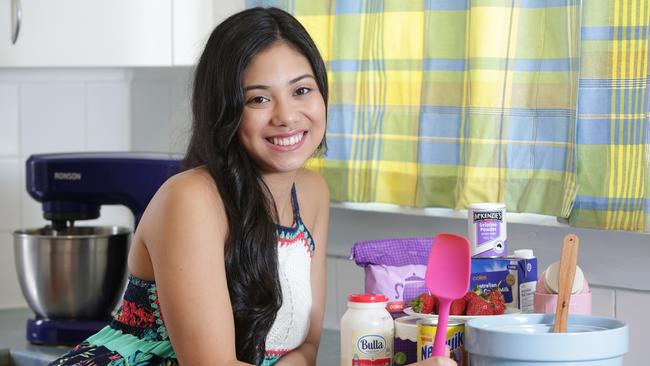 Janelle Halil, Sydney’s Undiscovered Baking Legend, won the hearts and mouths of judges with her strawberry panna cotta recipe. Picture: Tim Clapin