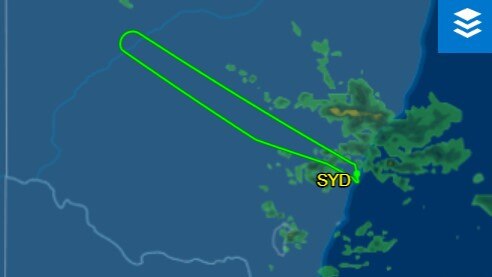 The plane was forced to do a U-turn back to Sydney Airport just before 4pm on Monday. Picture: The MH122 Airbus-a330 flight path