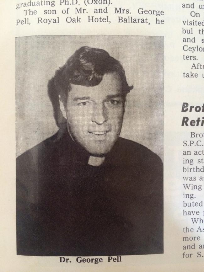 George Pell, aged 30, from a Catholic journal in 1971.