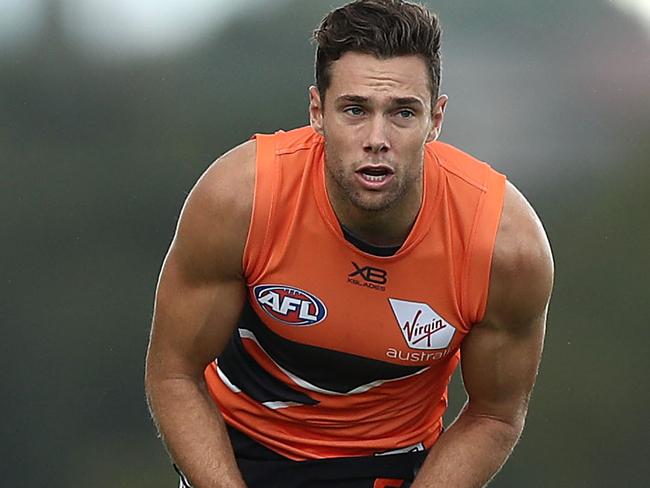 SYDNEY, AUSTRALIA - MARCH 19: Josh Kelly of the Giants in action during the Greater Western Sydney Giants media session at Sydney Olympic Park Sports Centre on March 19, 2019 in Sydney, Australia. (Photo by Mark Metcalfe/Getty Images)