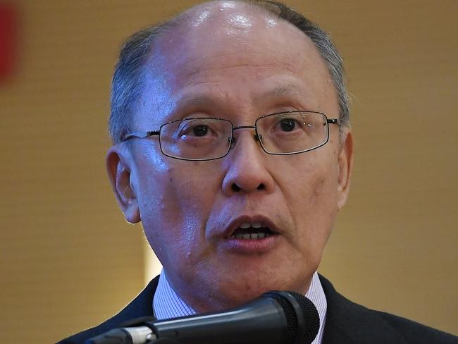 Investigator of the Malaysian ICAO ANNEX 13 Safety Investigation team for MH370 Kok Soo Chon speaks during a media briefing in Putrajaya, outside Kuala Lumpur, on July 30, 2018. Relatives of people aboard Flight MH370 said on July 30 they hoped a long-awaited report into the plane's disappearance might give them answers about one of the world's most enduring aviation mysteries. / AFP PHOTO / Mohd RASFAN