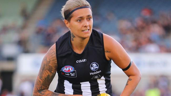 Collingwood marquee Mo Hope in action this year.