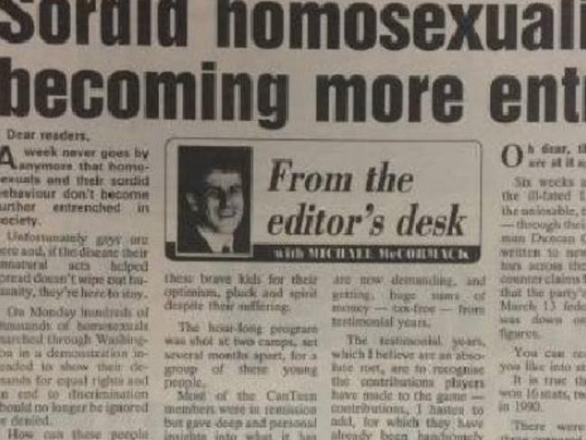 Michael McCormack's column written in 1993.