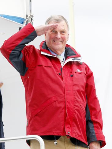 Saluting the fleet at the official opening of the yachting season for 2012-13 on the Derwent River.