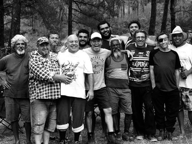 Cassar-Daley (centre) at the emotional gathering of his clan. Picture: Supplied / Troy Cassar-Daley