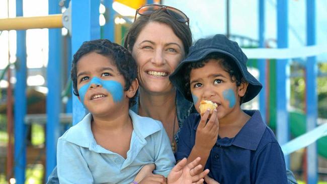 FAMILY SUPPORT: Jason, Nicole and Alex Douglas at Autism Queensland&#39;s Go Blue Day. Picture: Jann Houley