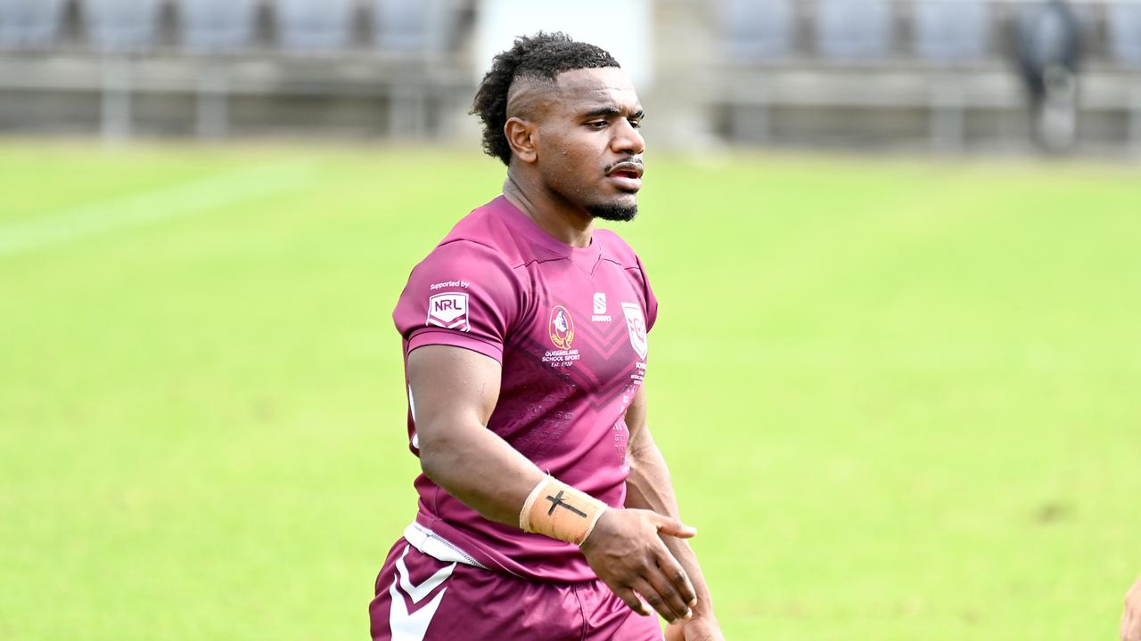 QLD player Alton Naiyep QLD Vs CAS ASSRL 18 years national championships school rugby league Thursday July 6, 2023. Picture, John Gass