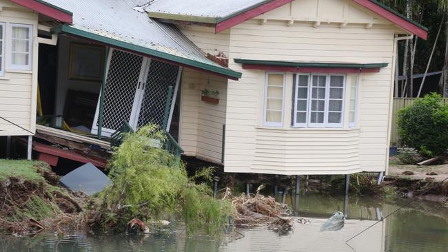 A house Oleander St in Holloways Beach has been largely destroyed by a fast moving torrent of water. on Picture: Peter Carruthers