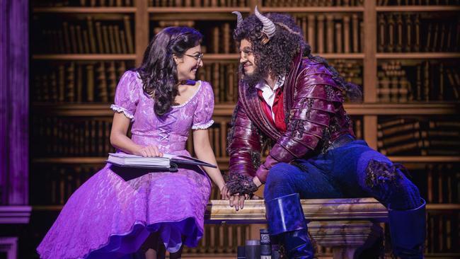 Shubshri Kandiah and Brendan Xavier in Disney's Beauty and The Beast the musical. Picture: Daniel Boud
