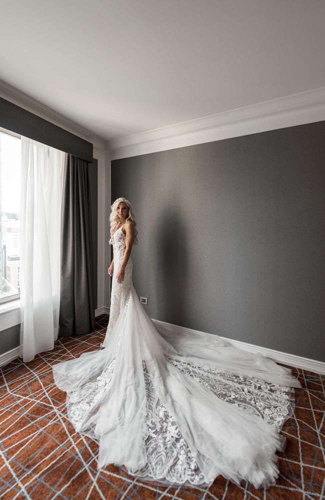 Bec Harvey on her wedding day. Pictures: Evernew Studio