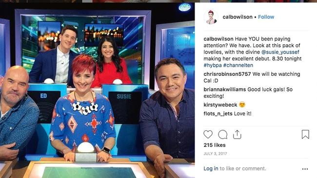 Wilson on Have You Been Paying Attention? in 2017 with Marty Sheargold, Ed Kavalee, Susie Youssef and Sam Pang.