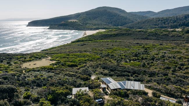 The breathtaking ocean view from Roaring Beach House overlooking the Tasman Peninsula. Picture: Adam Gibson