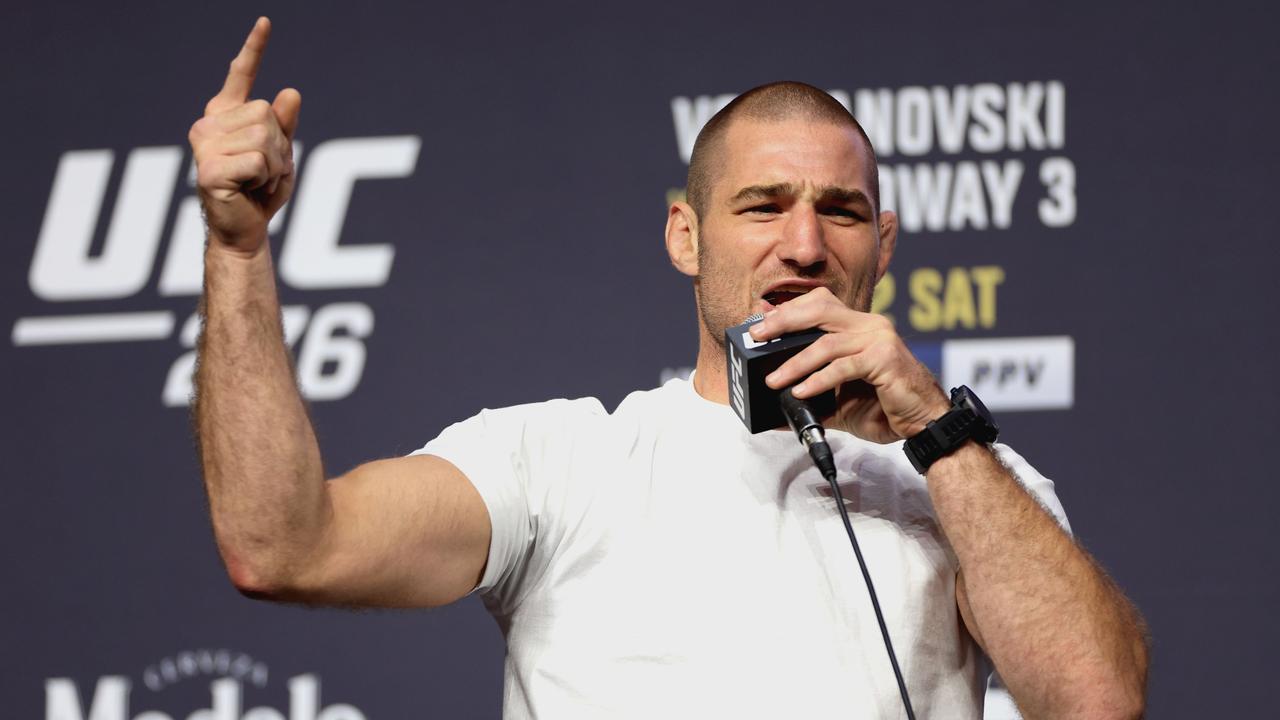 LAS VEGAS, NEVADA – JUNE 30: Sean Strickland participates in a press conference at T-Mobile Arena on June 30, 2022 in Las Vegas, Nevada. Carmen Mandato/Getty Images/AFP == FOR NEWSPAPERS, INTERNET, TELCOS &amp; TELEVISION USE ONLY ==