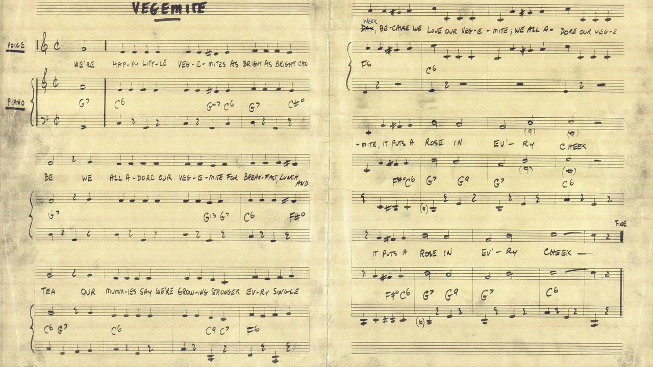 The original Vegemite song by Allan Weekes, written in 1954.