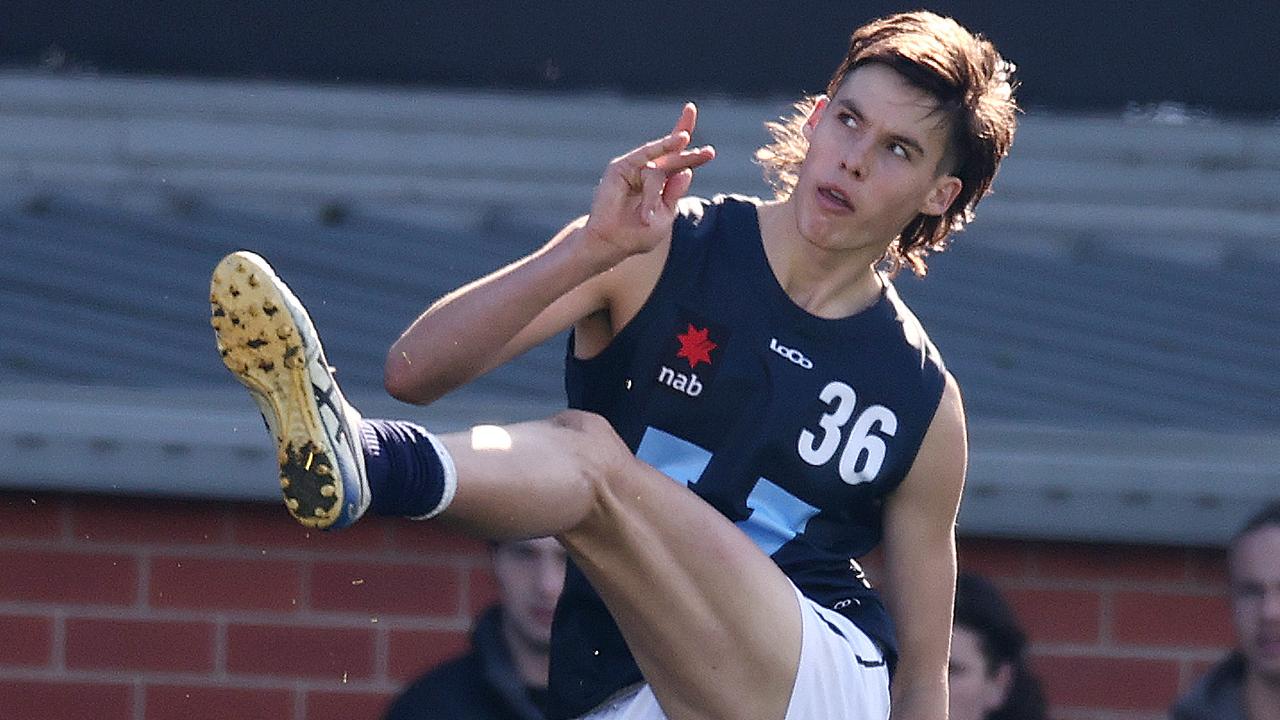 Sam Darcy had a quiet day by his standards but still kicked two goals. Picture: Michael Klein