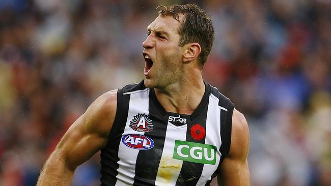 Collingwood power forward Travis Cloke has been traded to the Western Bulldogs. Picture: Wayne Ludbey