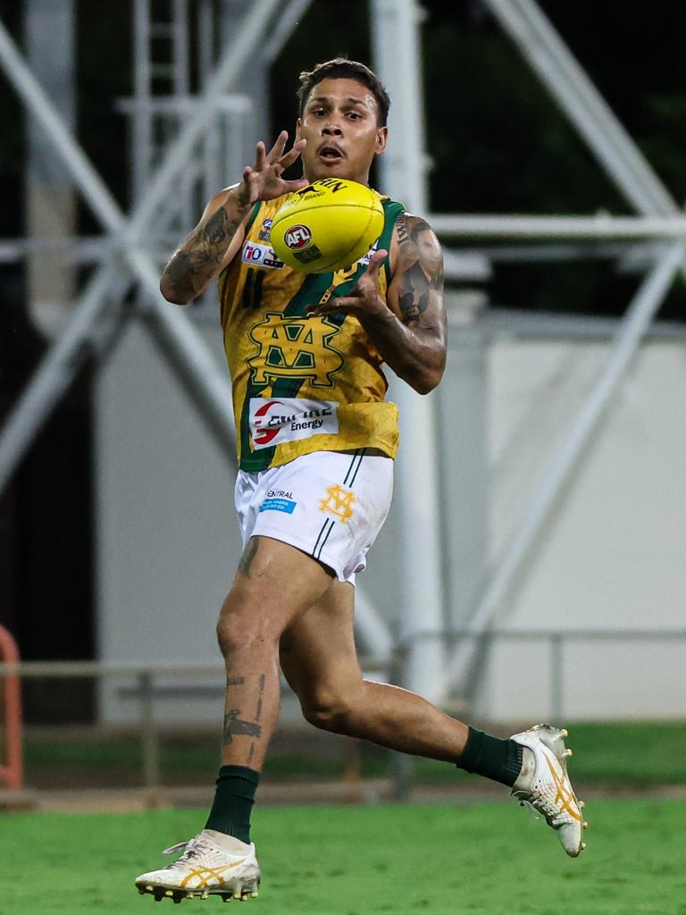 Nick Yarran playing for St Mary's in the 2024-25 NTFL season. Picture: Celina Whan / AFLNT Media