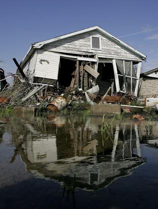 A damaged home in the Lower Ninth Ward, New Orleans. Picture: Getty Images/AFP